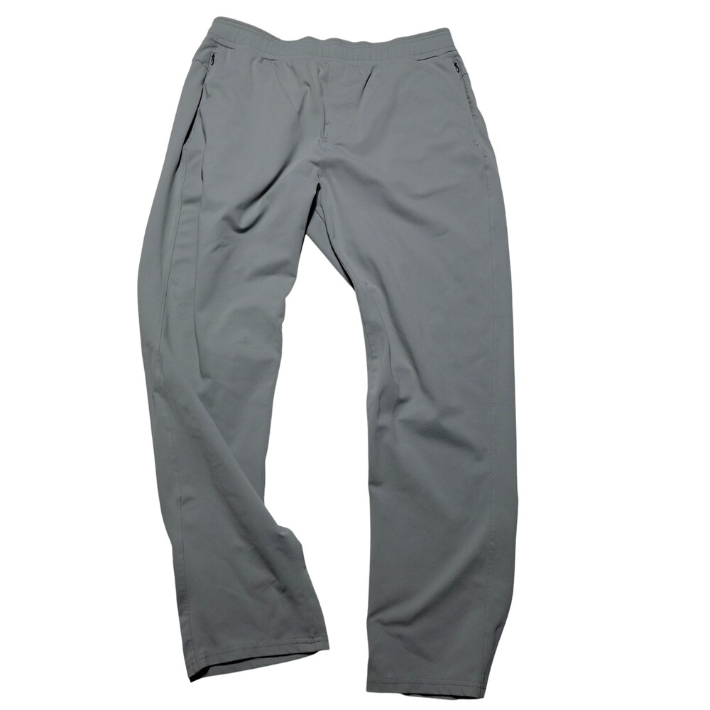 Public Rec Track Pants Mens 36 Gray Woven Stretch Elastic Waist Zip Pockets